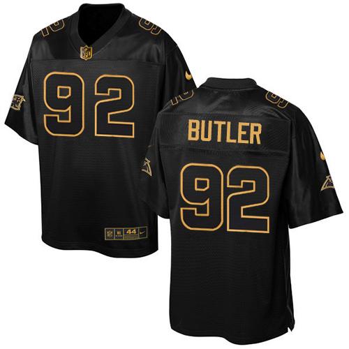 Nike Panthers #92 Vernon Butler Black Men's Stitched NFL Elite Pro Line Gold Collection Jersey
